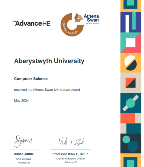 Bronze award certificate