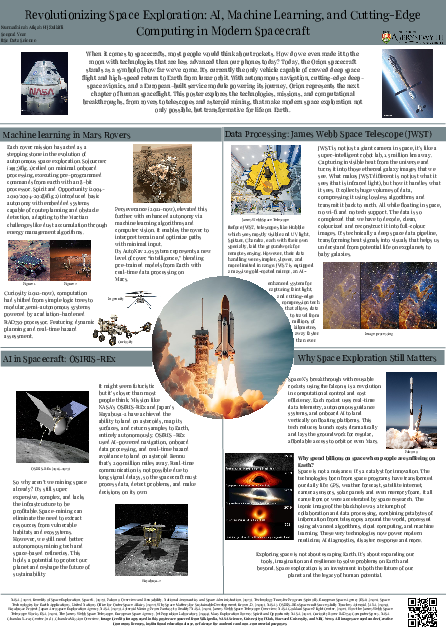 Nurnadhirah's poster: Revolutionizing Space Exploration: AI, Machine Learning, and Cutting-Edge Computing in Modern Spacecraft